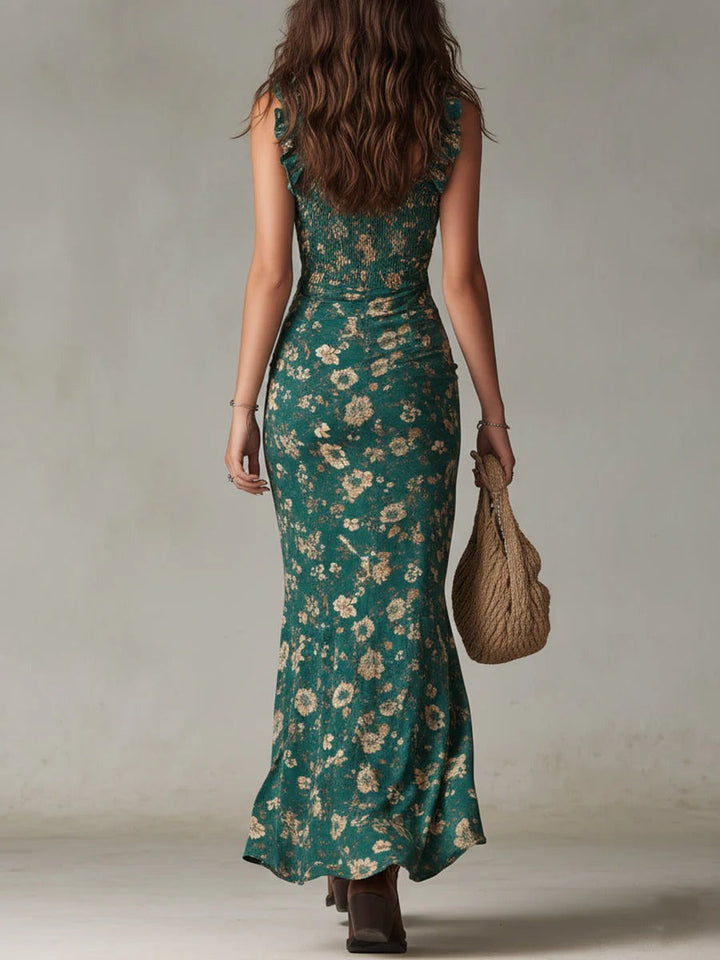 Zara Boho Floral Maxi Dress with Side Slit