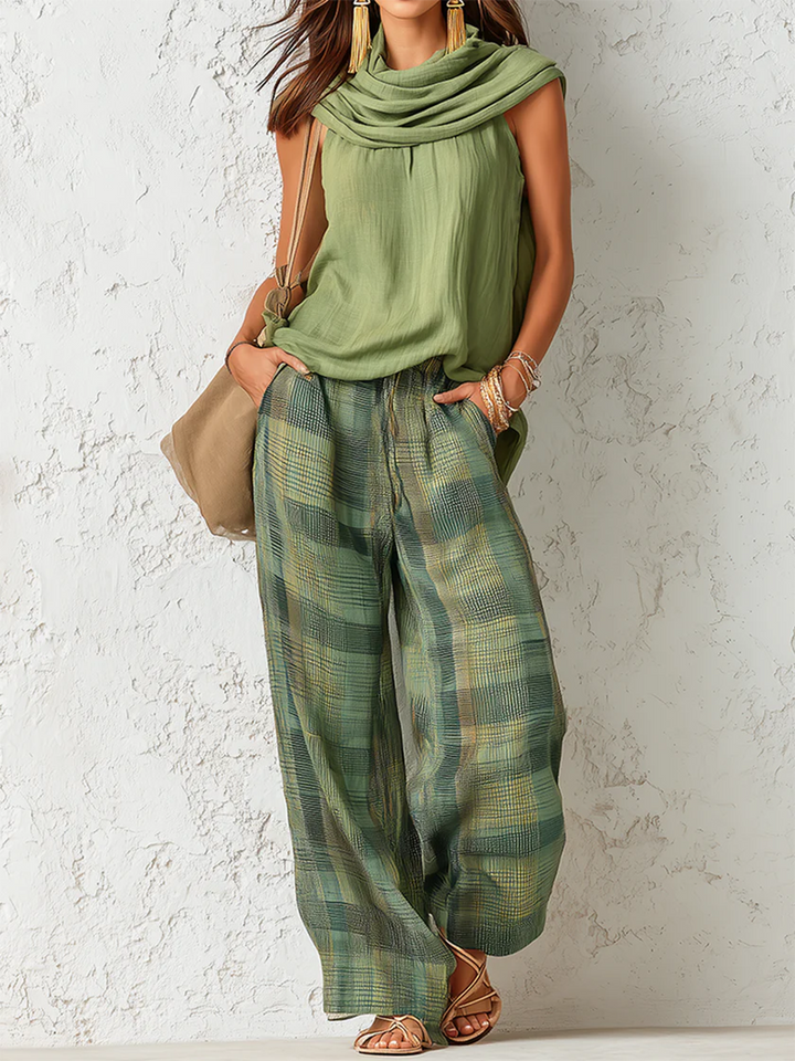 Bruna Sleeveless Top and Wide Leg Pants Set