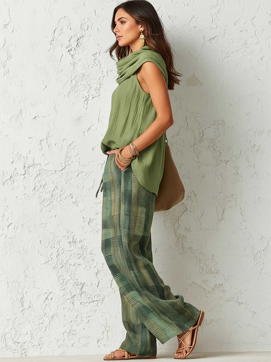 Bruna Sleeveless Top and Wide Leg Pants Set