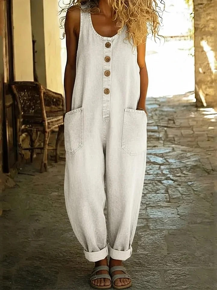 Lenna Vintage Cotton Denim Jumpsuit