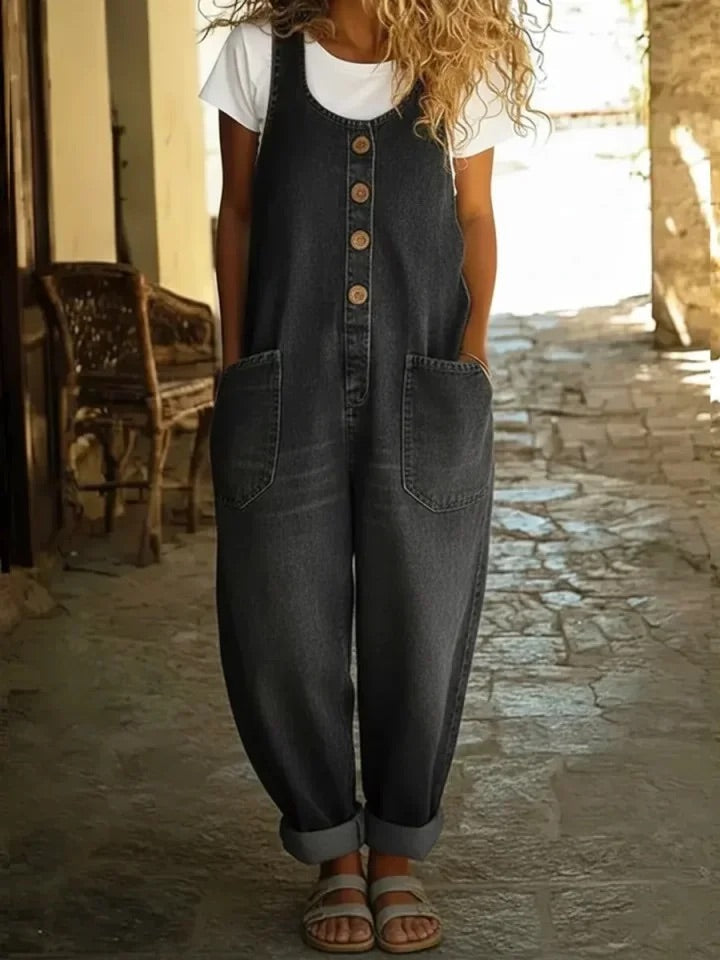 Lenna Vintage Cotton Denim Jumpsuit