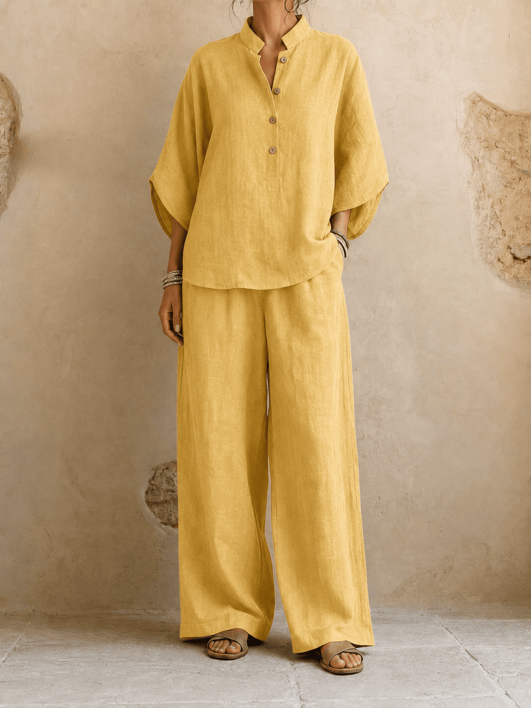 Maribel | Batwing Sleeve Top and Wide-Leg Pants Set